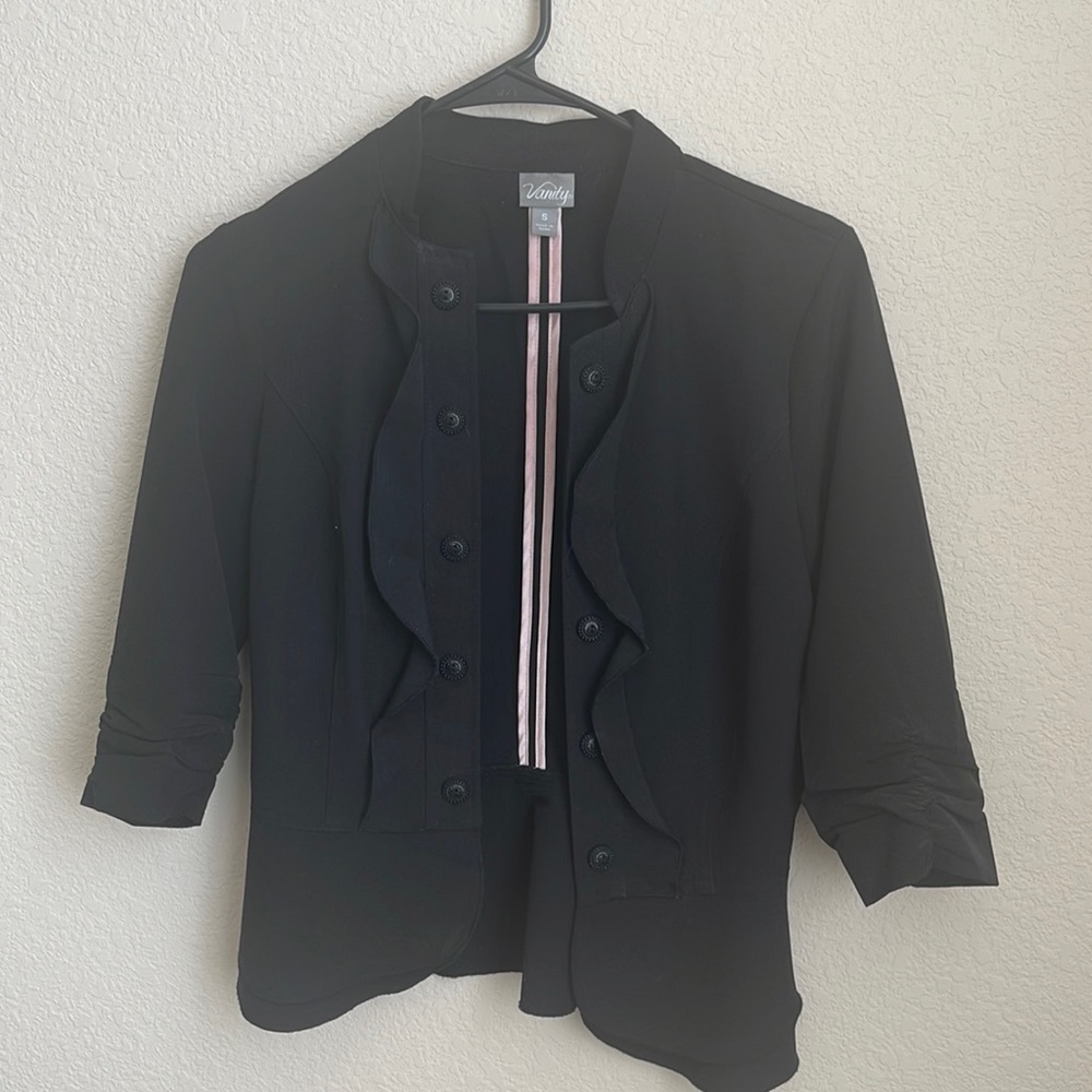 Vanity black 3/4 sleeve blazer